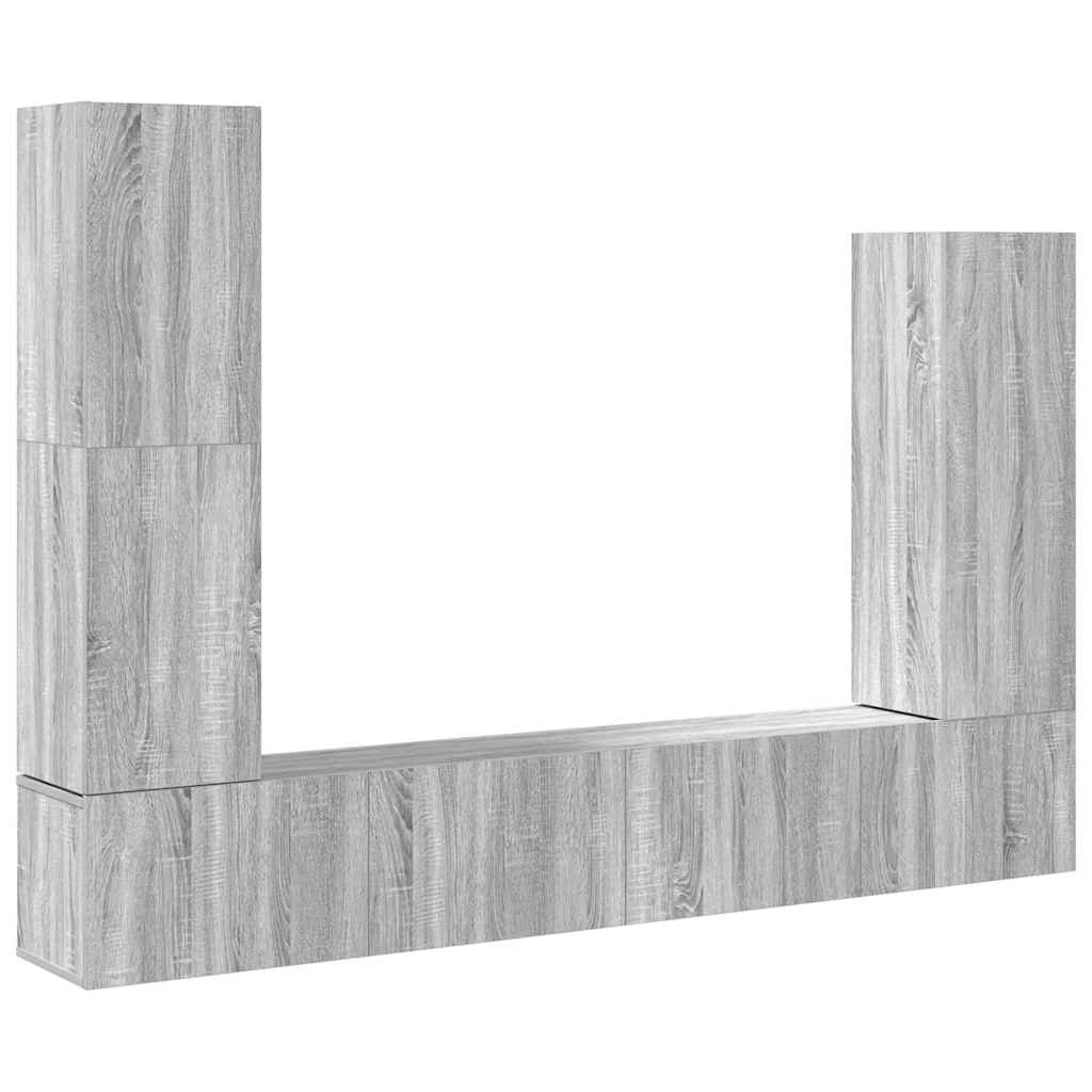 4-tlg. TV-Schrank-Set Grau Sonoma Holzwerkstoff