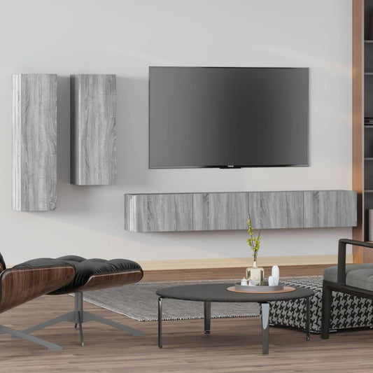 Ensemble de meubles TV 4 pièces, en bois de Sonoma gris