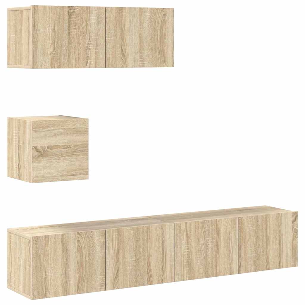 4-tlg. TV-Schrank-Set Sonoma-Eiche Holzwerkstoff