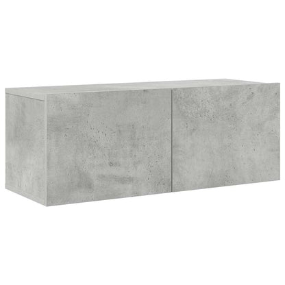 4-tlg. TV-Schrank-Set Betongrau Holzwerkstoff