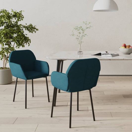 Dining chairs 2 pcs. Blue velvet