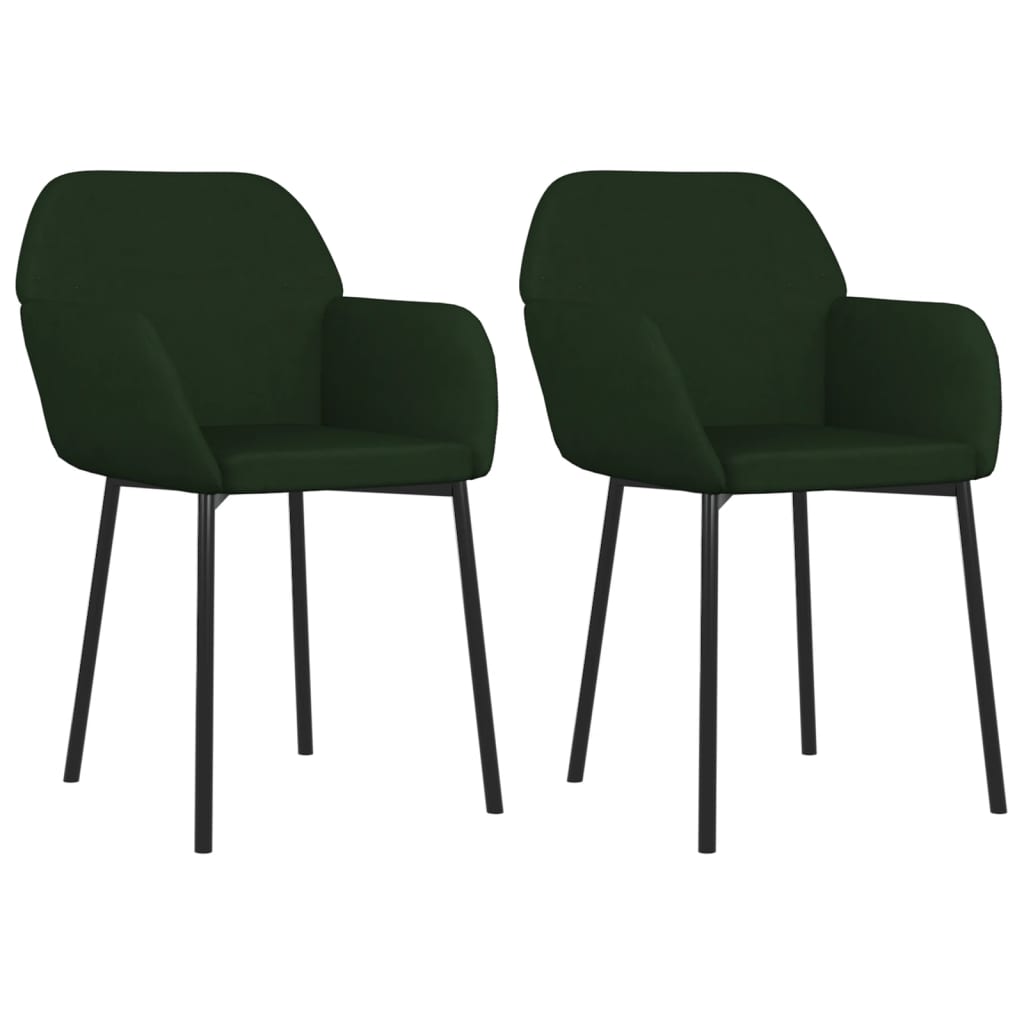 Dining chairs 2 pcs. Dark green velvet