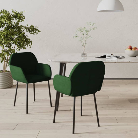 Dining chairs 2 pcs. Dark green velvet
