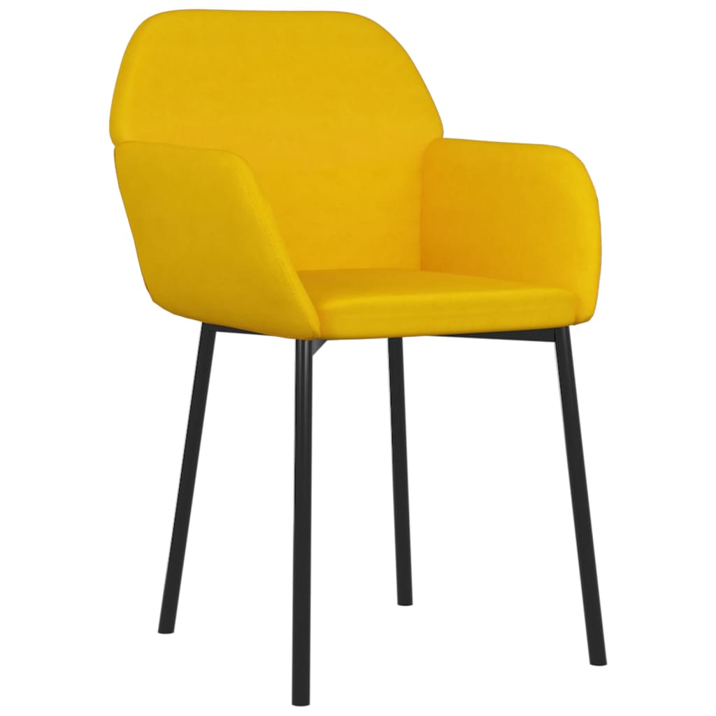 Dining chairs 2 pcs. Yellow velvet