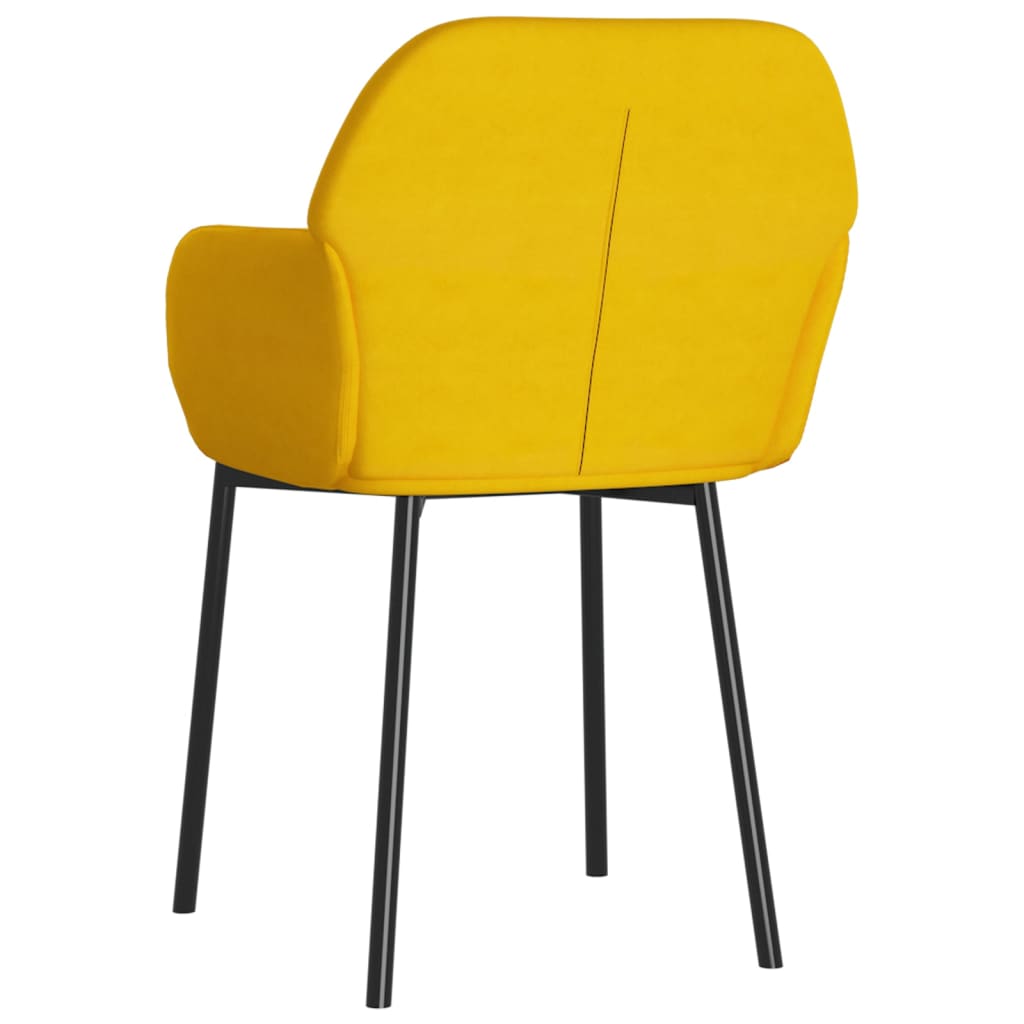 Dining chairs 2 pcs. Yellow velvet