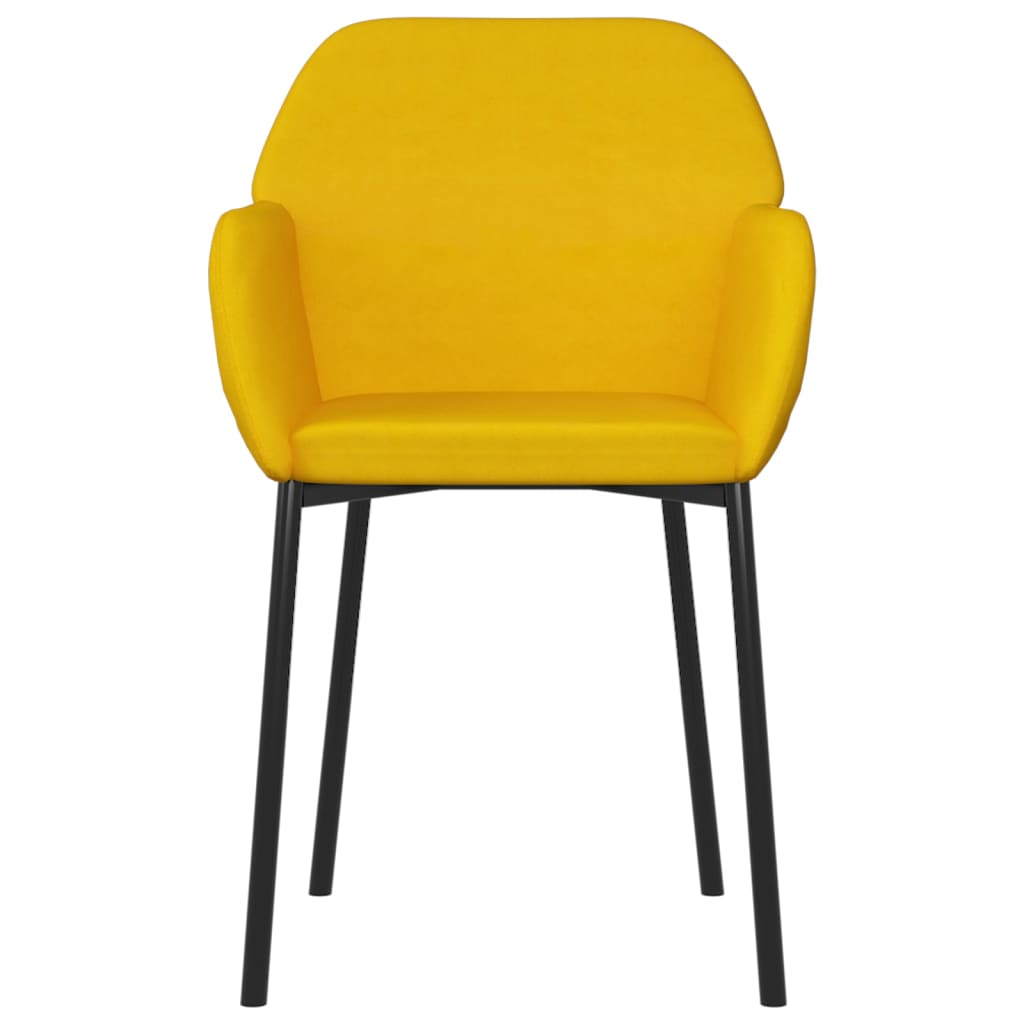 Dining chairs 2 pcs. Yellow velvet