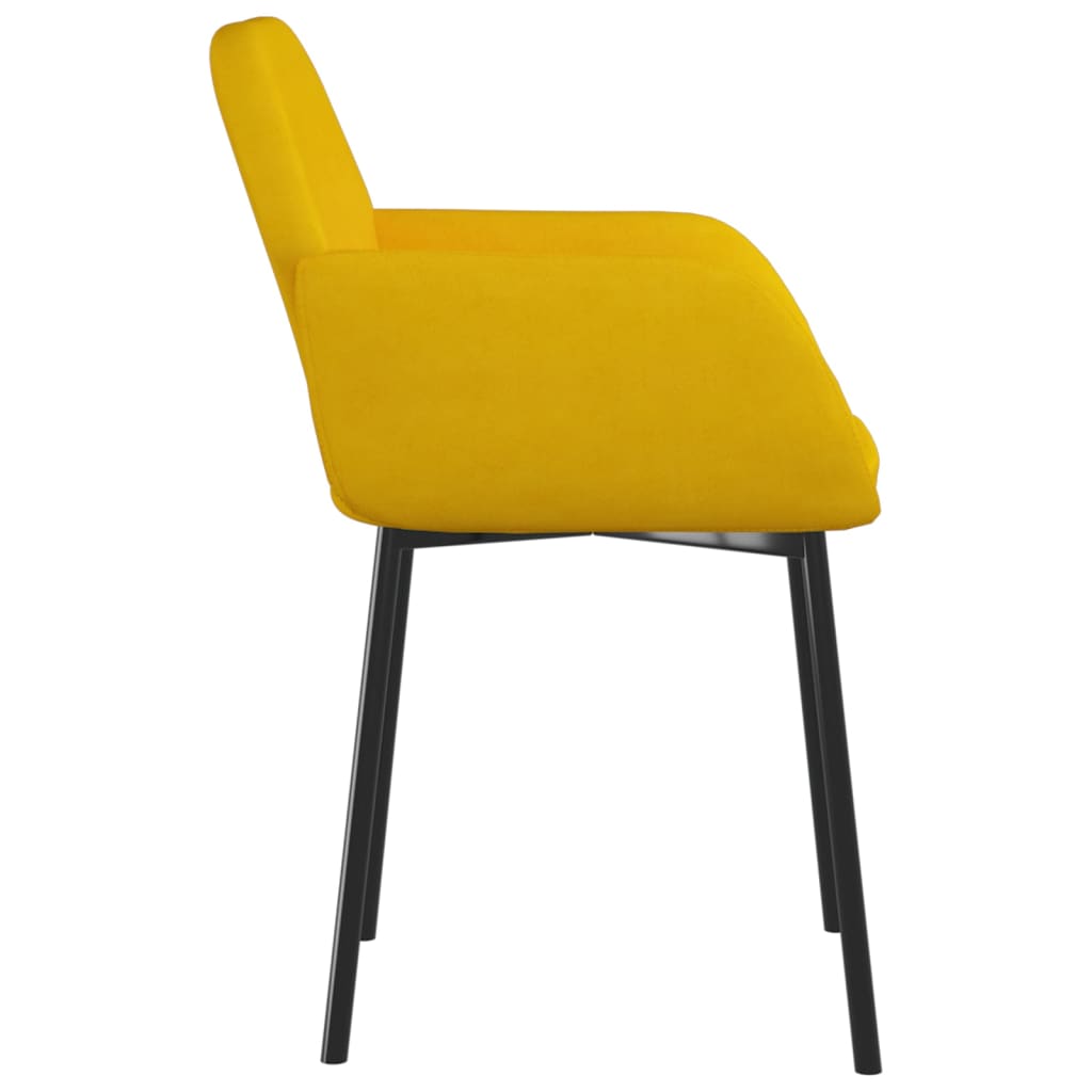 Dining chairs 2 pcs. Yellow velvet