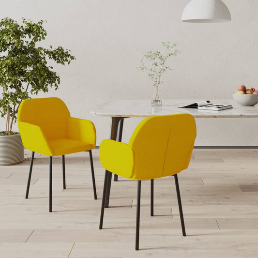 Dining chairs 2 pcs. Yellow velvet