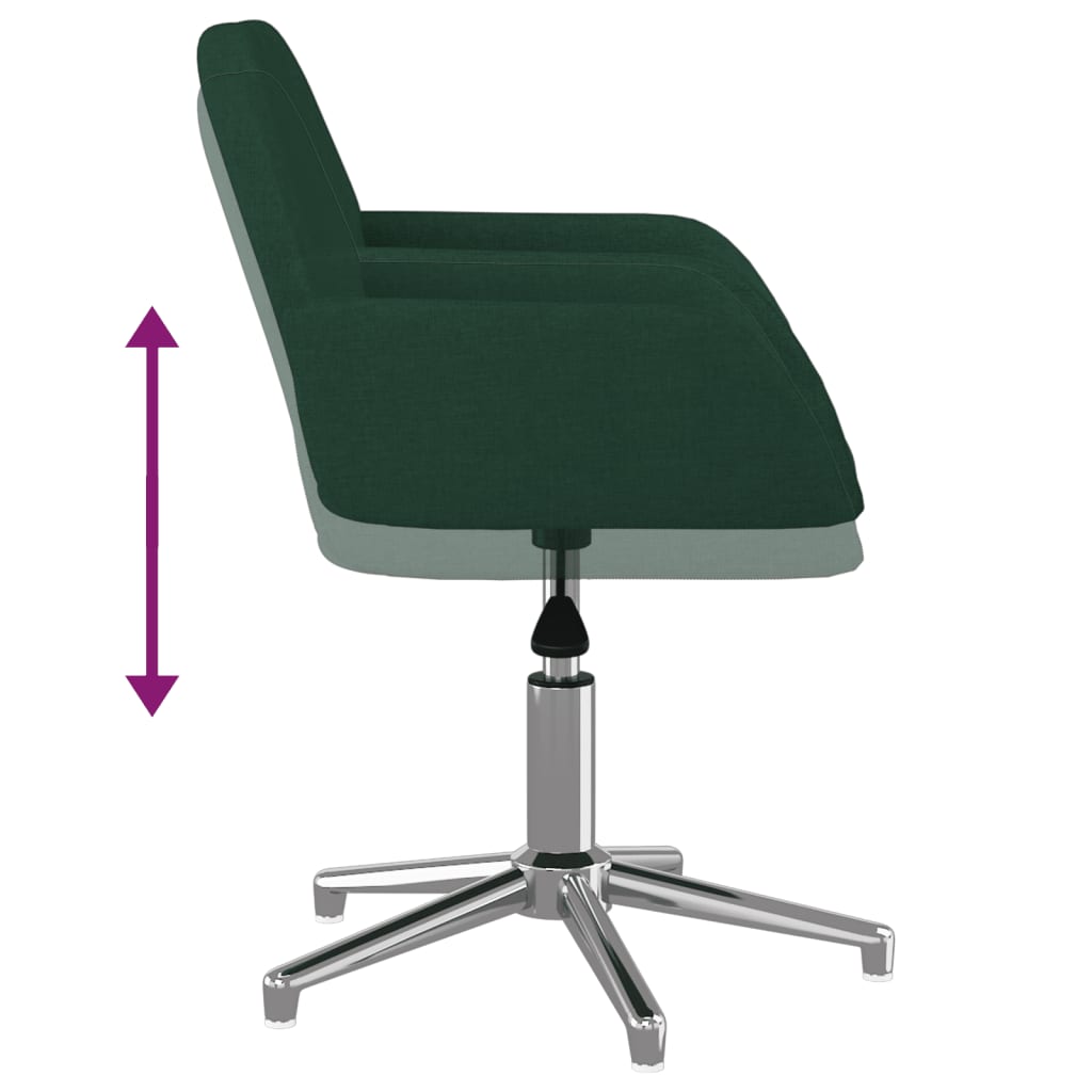 Office chair swivel dark green fabric
