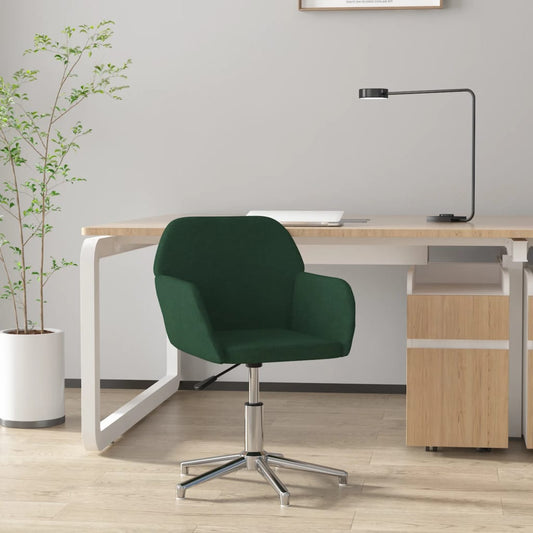Office chair swivel dark green fabric