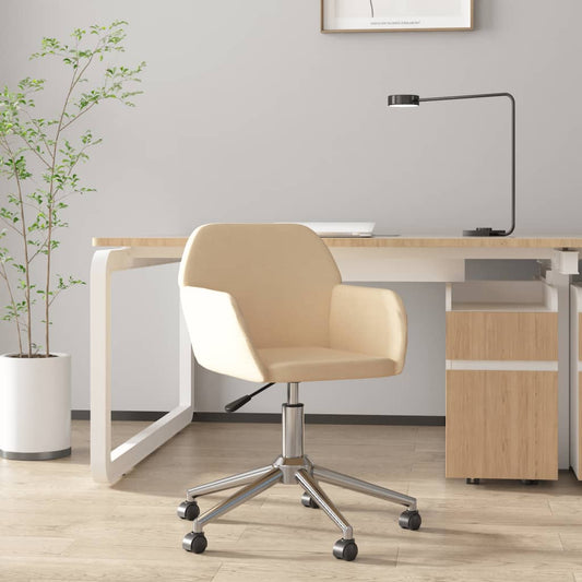 Office chair swivel cream fabric