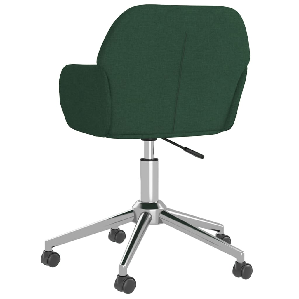 Office chair swivel dark green fabric