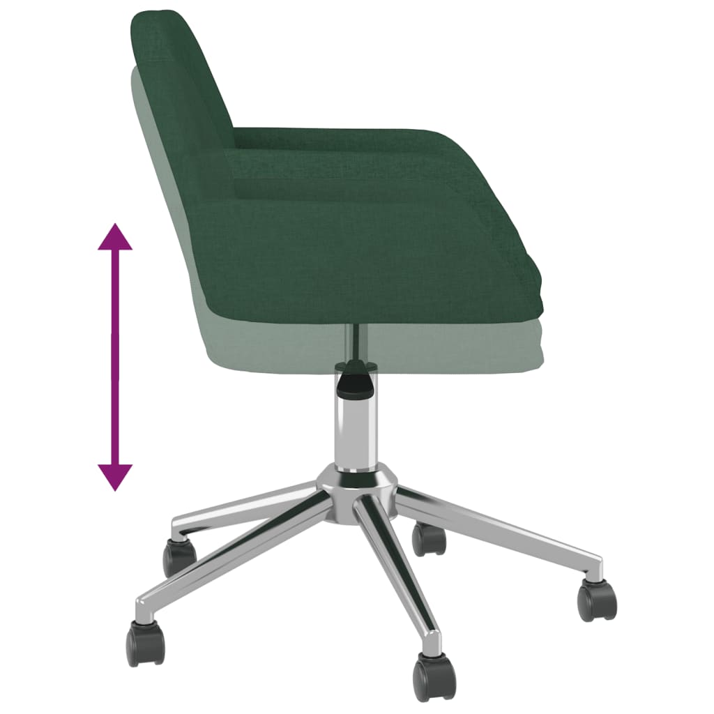 Office chair swivel dark green fabric