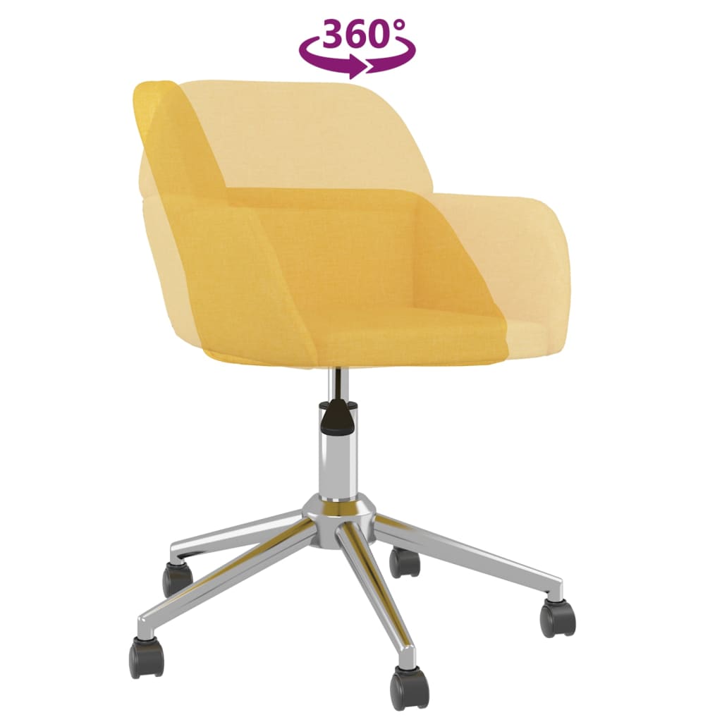 Bürostuhl Drehbar Hellgelb Stoff