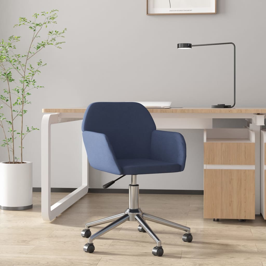 Bürostuhl Drehbar Blau Stoff