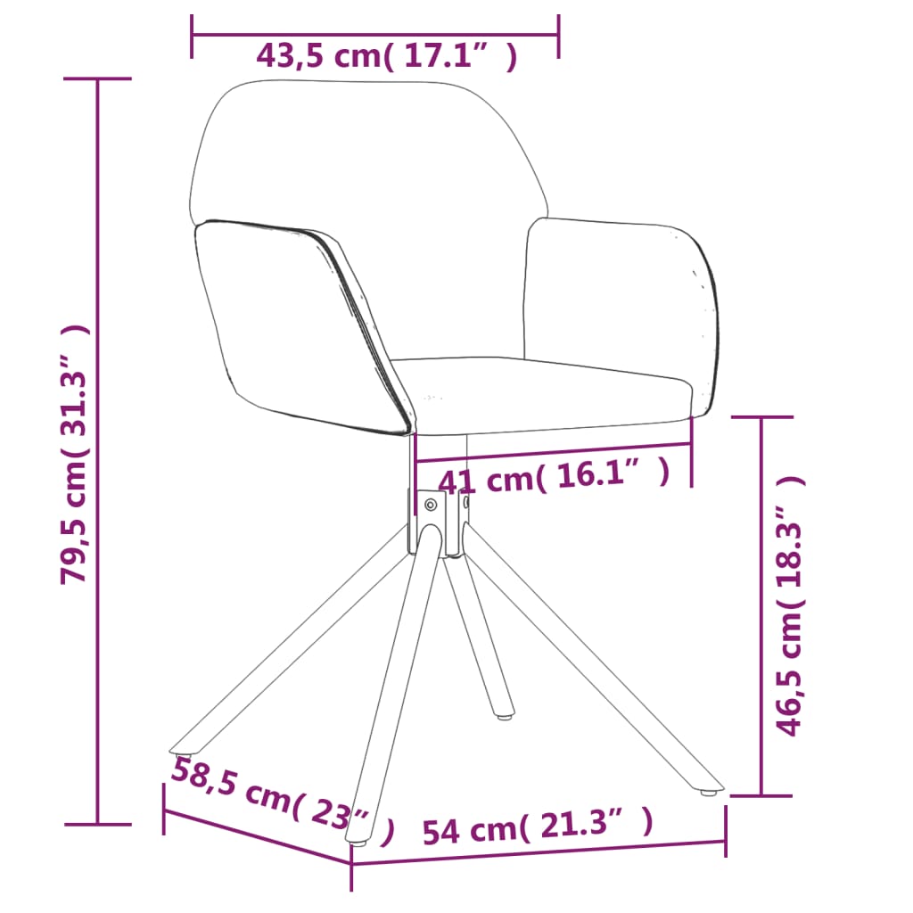 Esszimmerstühle 2 Stk. Drehbar Creme Samt