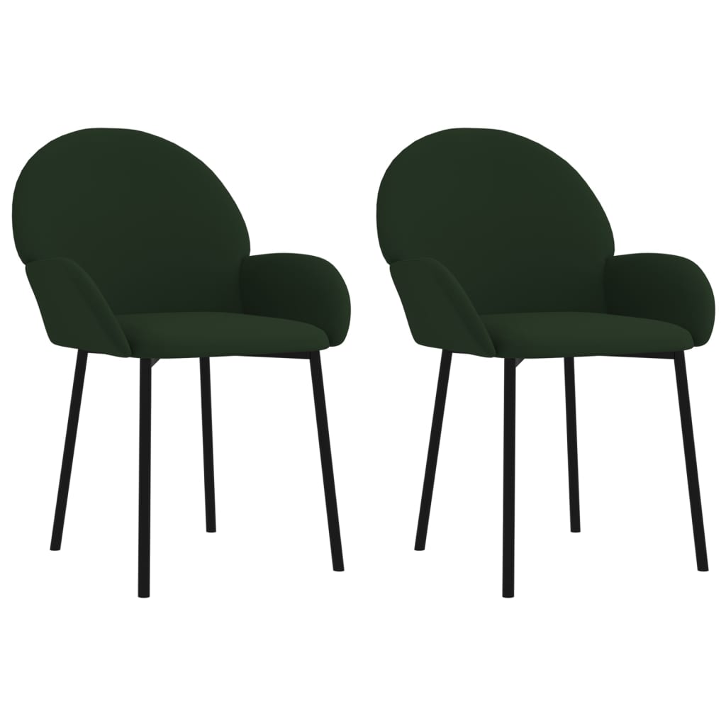 Dining chairs 2 pcs. Dark green velvet