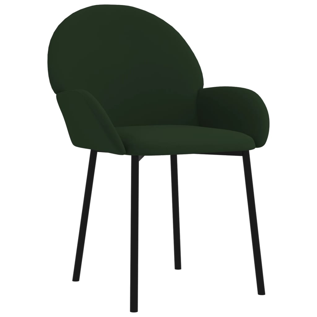 Dining chairs 2 pcs. Dark green velvet