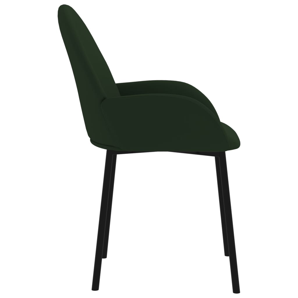 Dining chairs 2 pcs. Dark green velvet