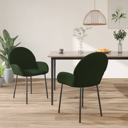 Dining chairs 2 pcs. Dark green velvet