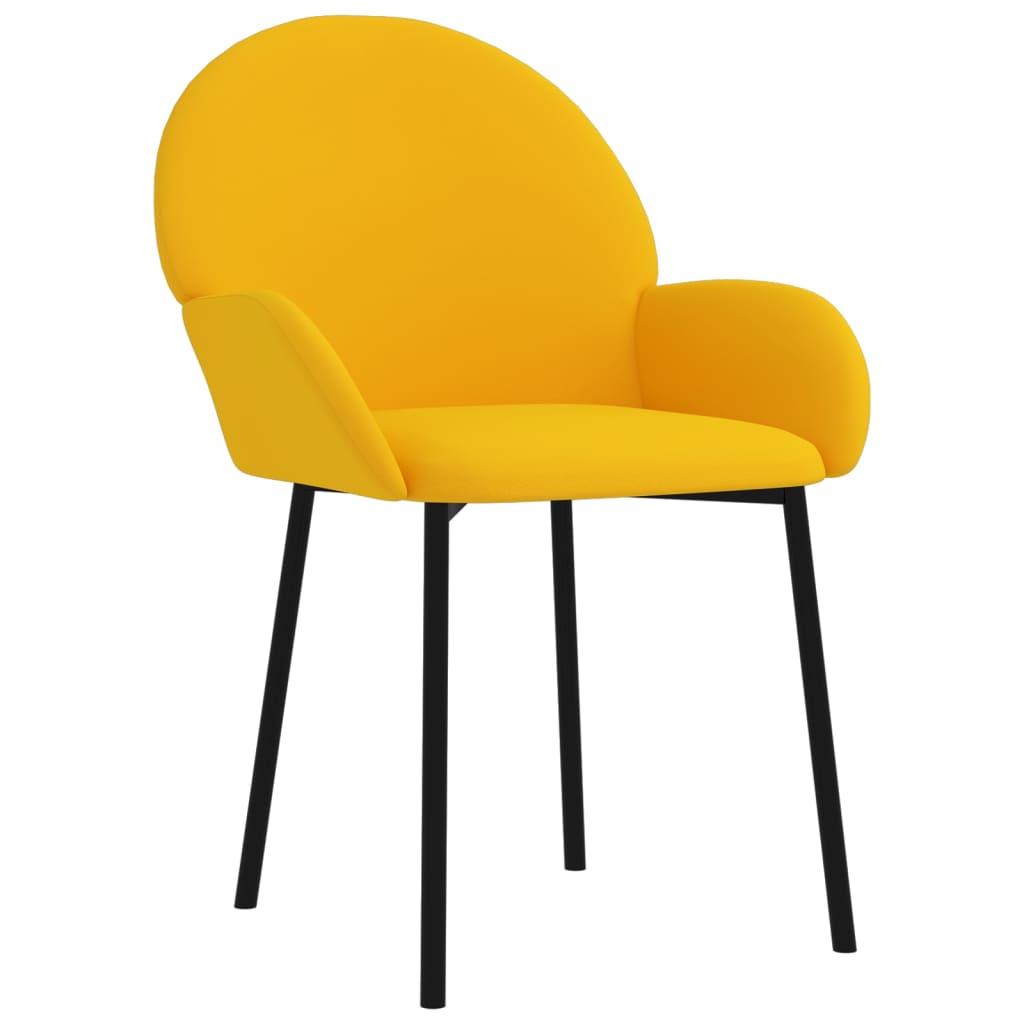 Dining chairs 2 pcs. Yellow velvet