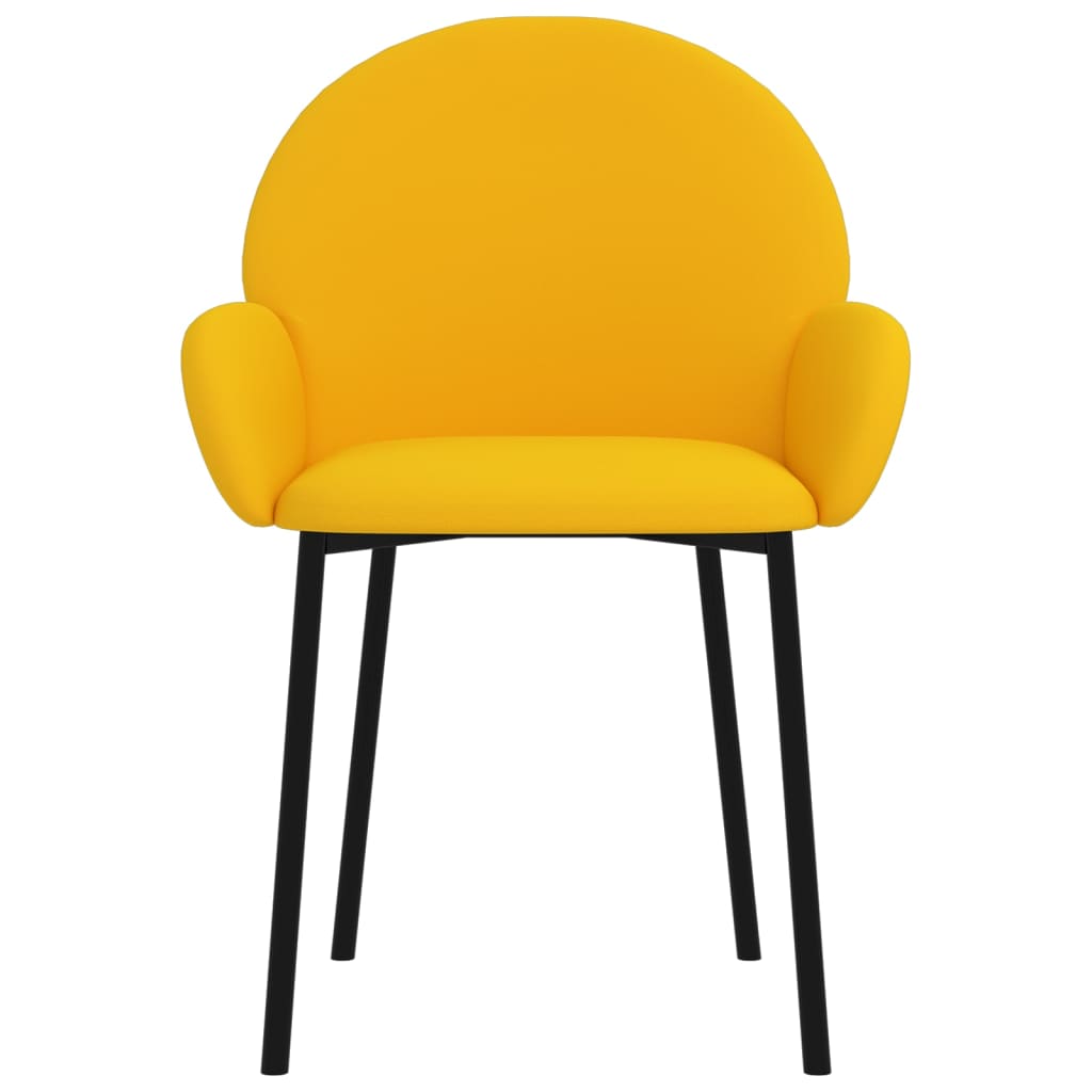 Dining chairs 2 pcs. Yellow velvet