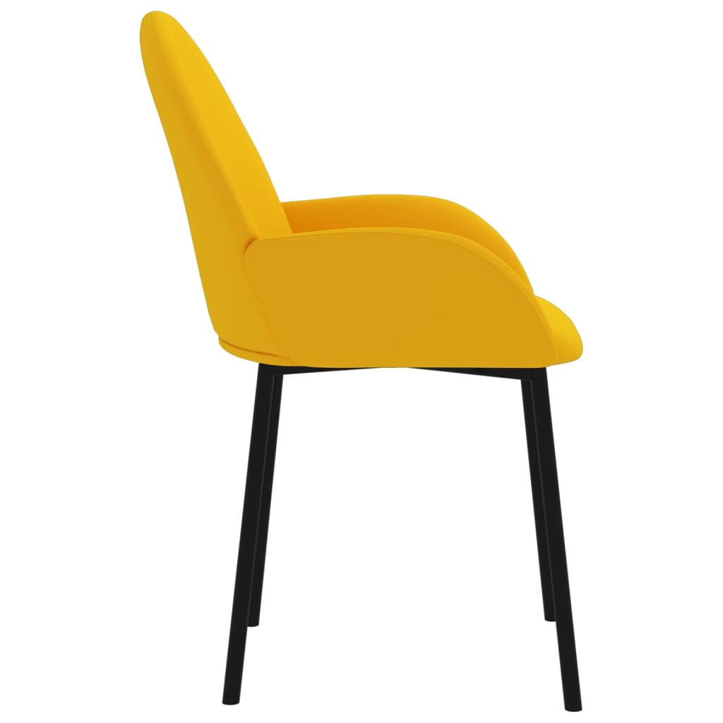 Dining chairs 2 pcs. Yellow velvet