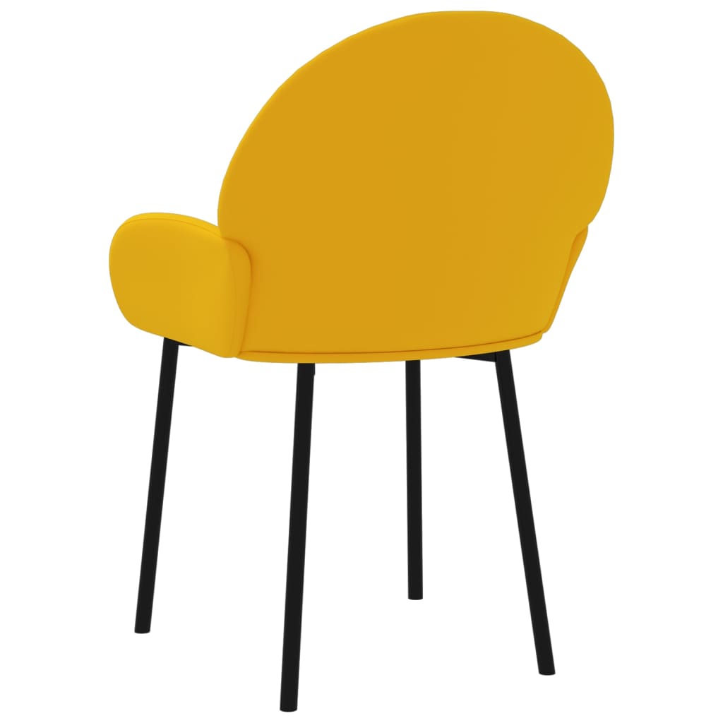 Dining chairs 2 pcs. Yellow velvet