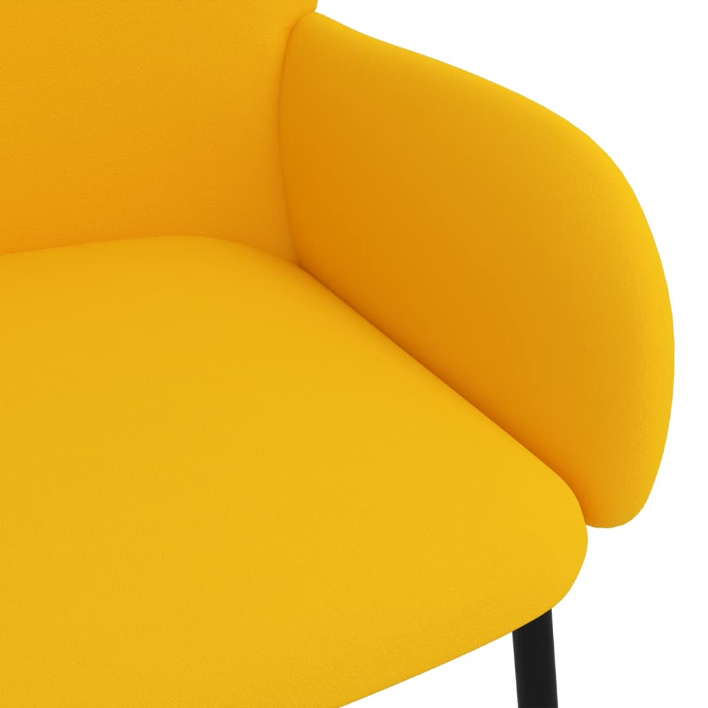 Dining chairs 2 pcs. Yellow velvet