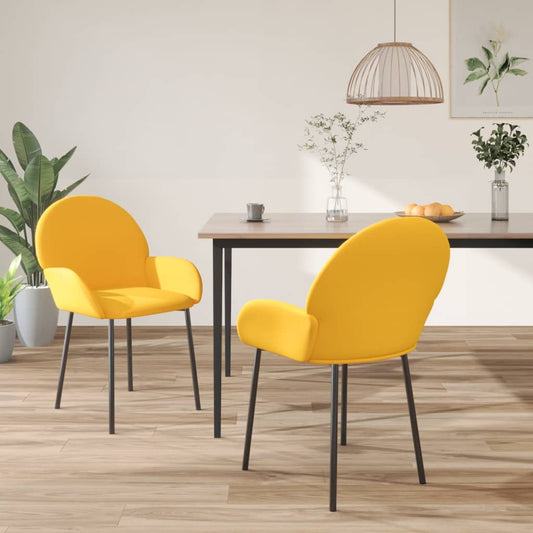 Dining chairs 2 pcs. Yellow velvet