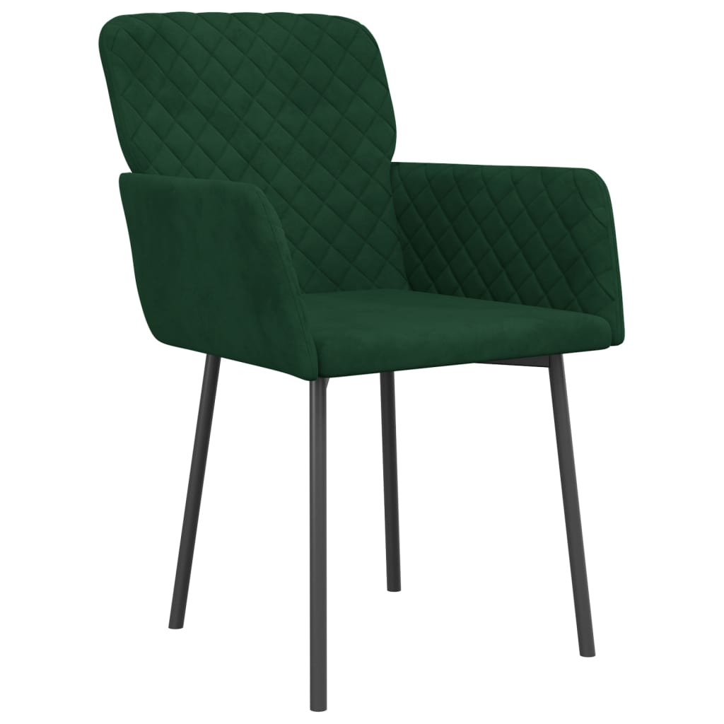 Dining chairs 2 pcs. Dark green velvet