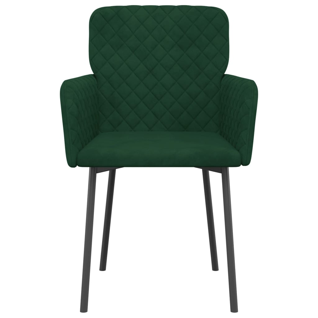 Dining chairs 2 pcs. Dark green velvet