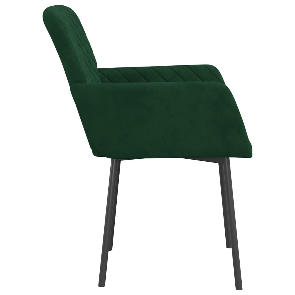 Dining chairs 2 pcs. Dark green velvet