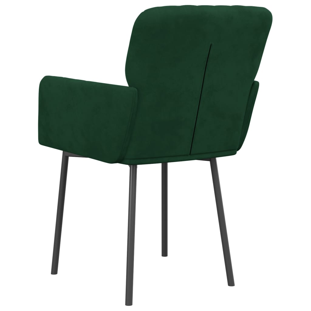 Dining chairs 2 pcs. Dark green velvet