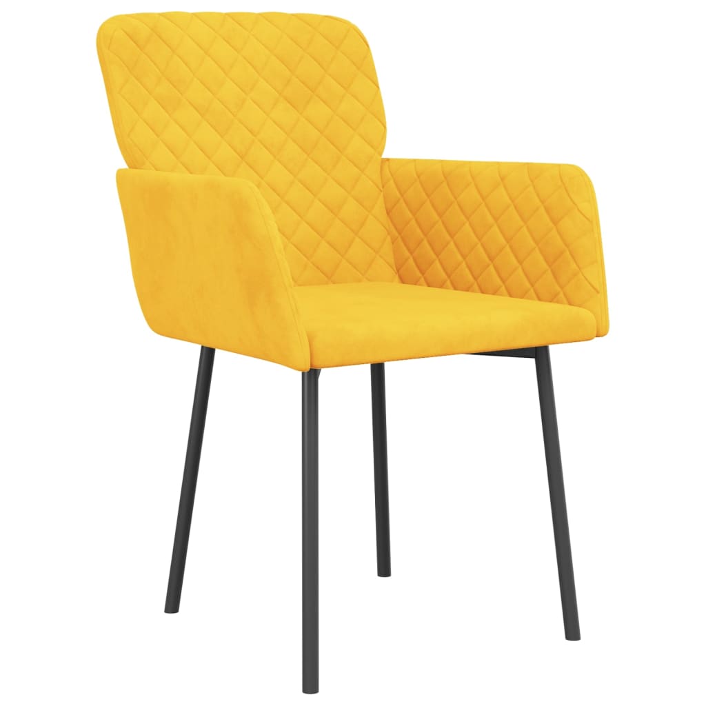 Dining chairs 2 pcs. Yellow velvet