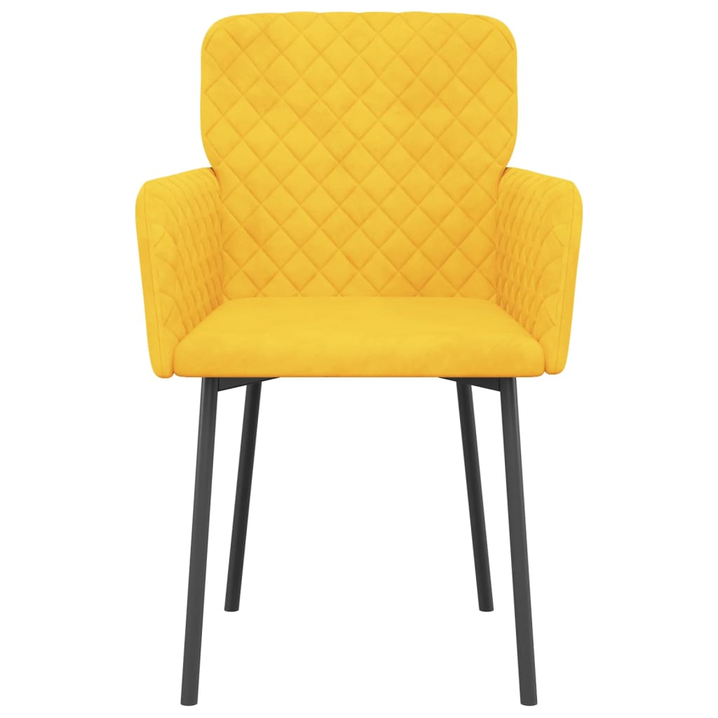 Dining chairs 2 pcs. Yellow velvet