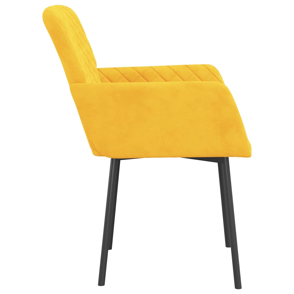 Dining chairs 2 pcs. Yellow velvet