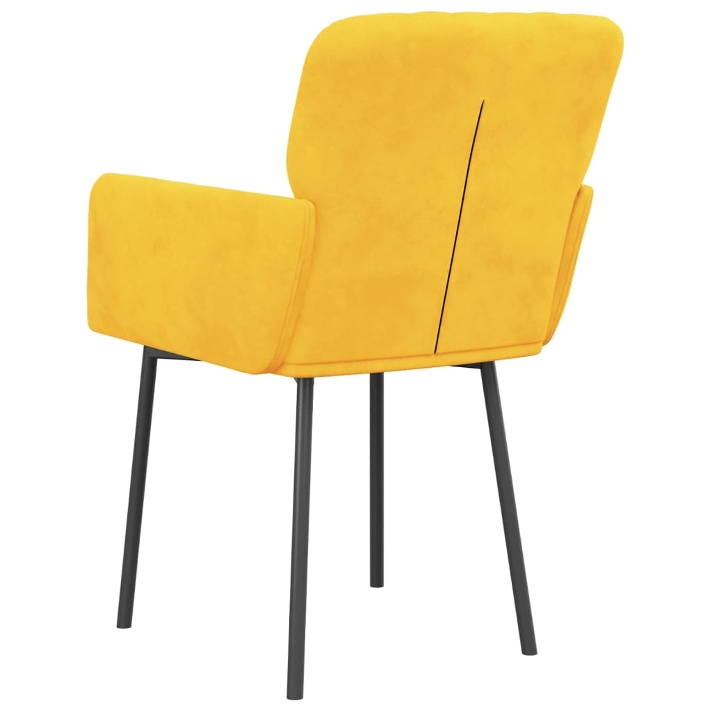 Dining chairs 2 pcs. Yellow velvet