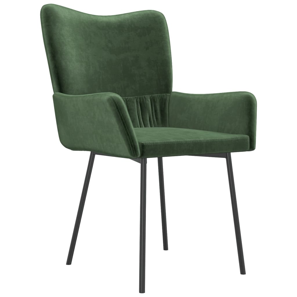 Dining chairs 2 pcs. Dark green velvet
