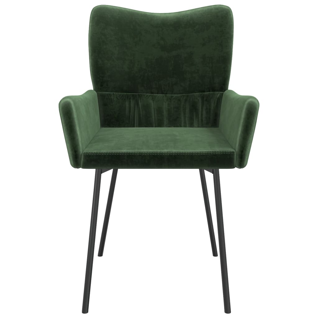 Dining chairs 2 pcs. Dark green velvet