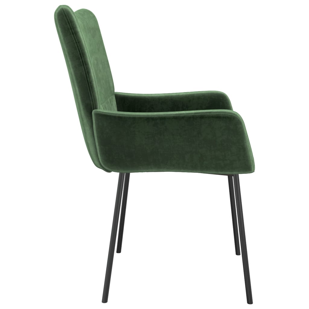 Dining chairs 2 pcs. Dark green velvet
