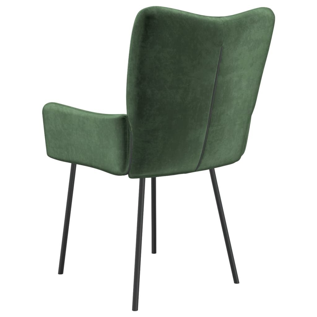 Dining chairs 2 pcs. Dark green velvet