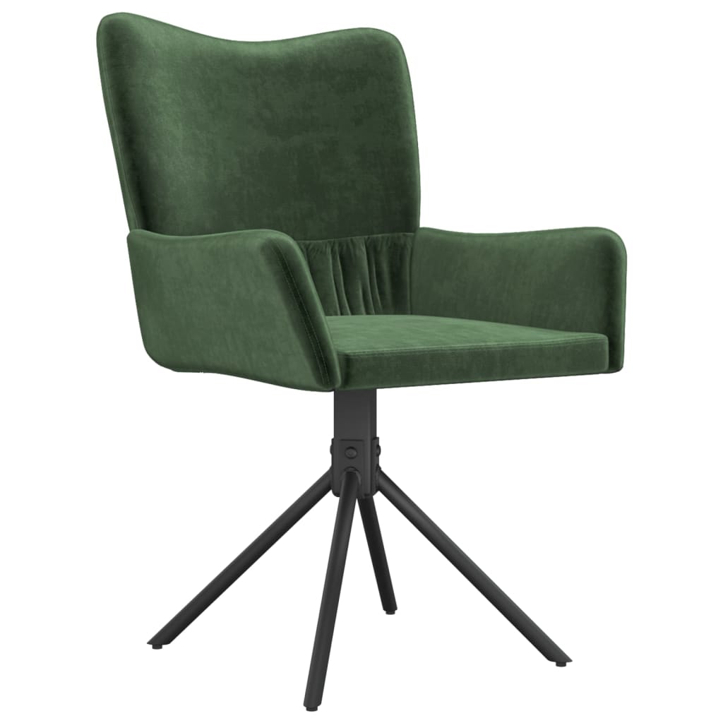 Dining Chairs 2 pcs. Swivel Dark Green Velvet