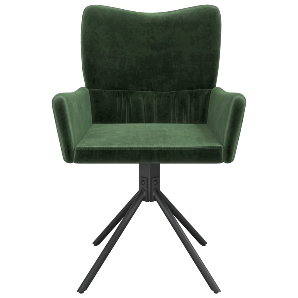 Dining Chairs 2 pcs. Swivel Dark Green Velvet