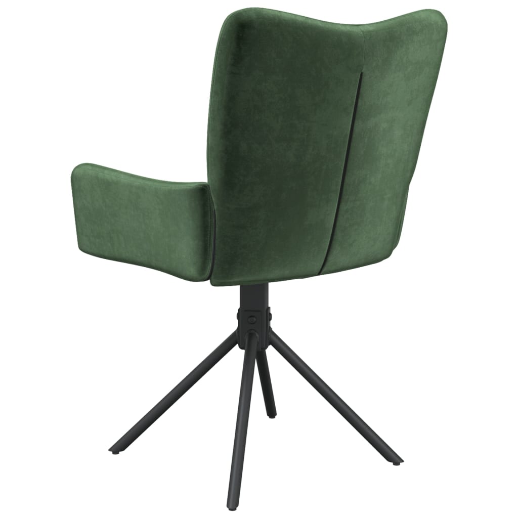 Dining Chairs 2 pcs. Swivel Dark Green Velvet