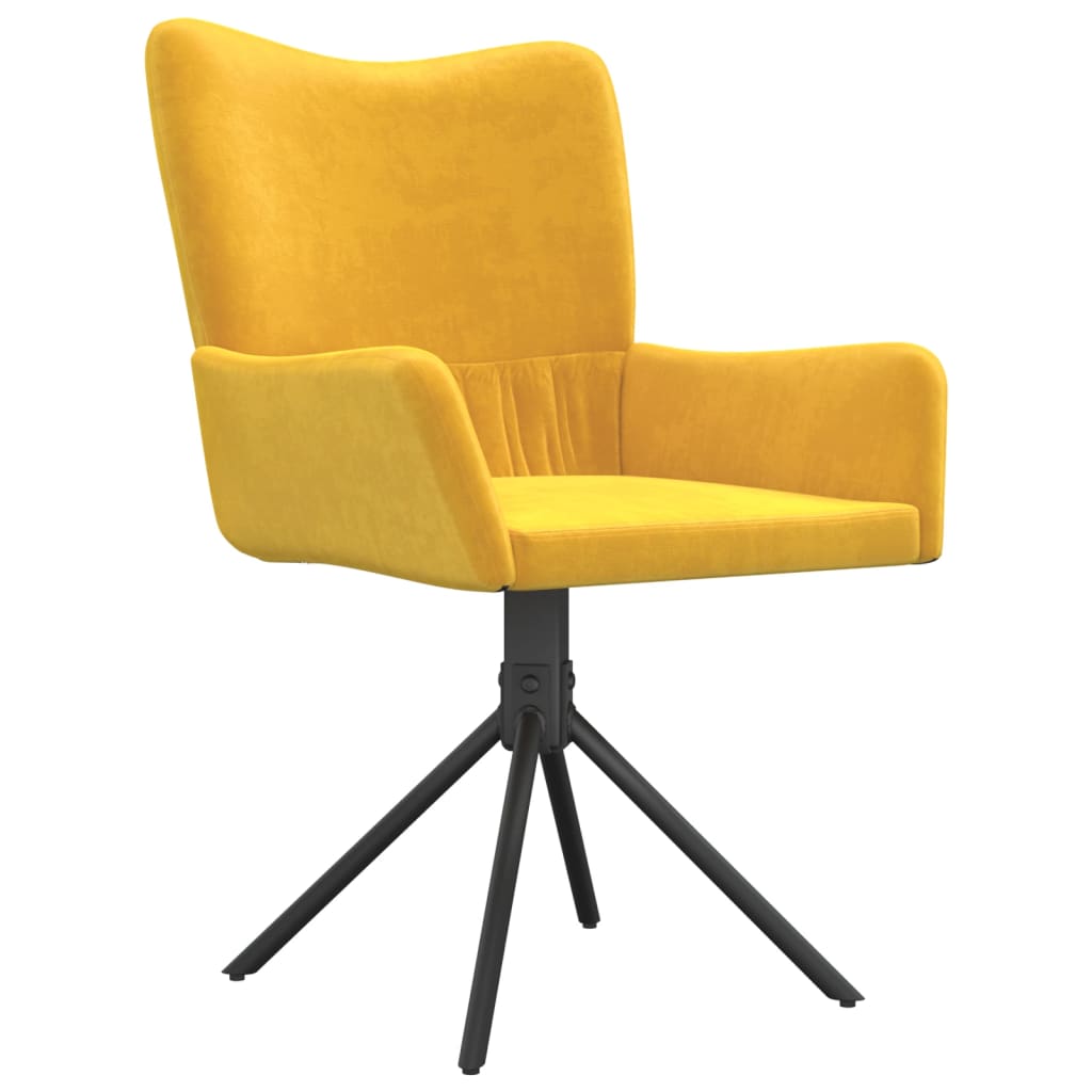 Dining Chairs 2 pcs. Swivel Yellow Velvet