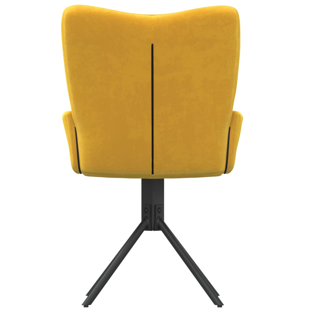 Dining Chairs 2 pcs. Swivel Yellow Velvet