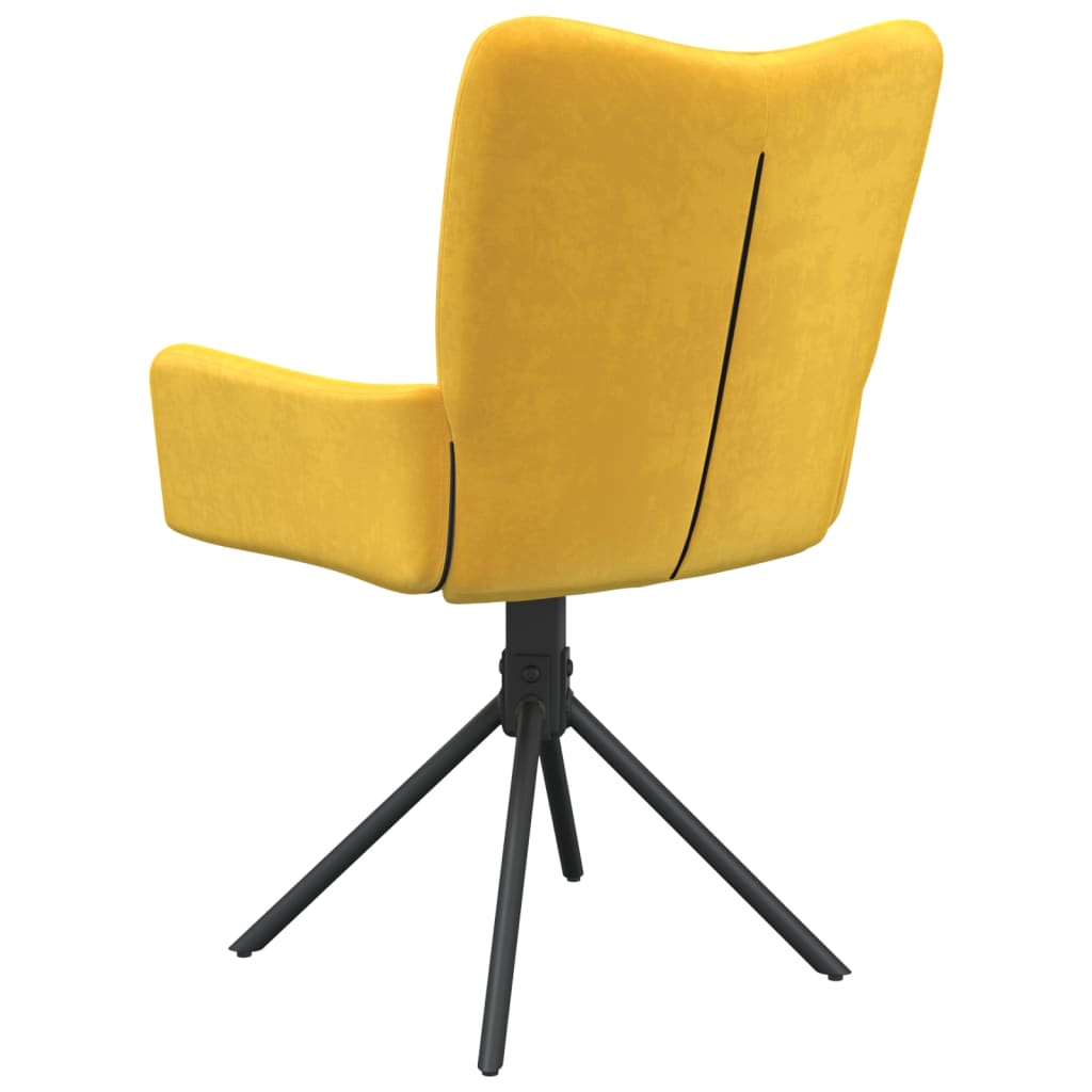 Dining Chairs 2 pcs. Swivel Yellow Velvet