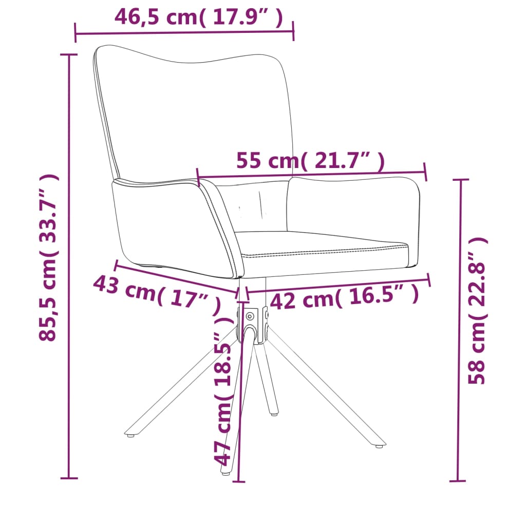 Dining Chairs 2 pcs. Swivel Yellow Velvet