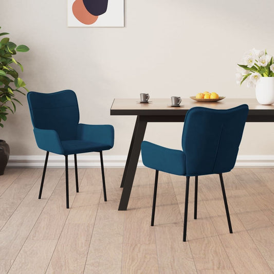 Dining chairs 2 pcs. Blue velvet